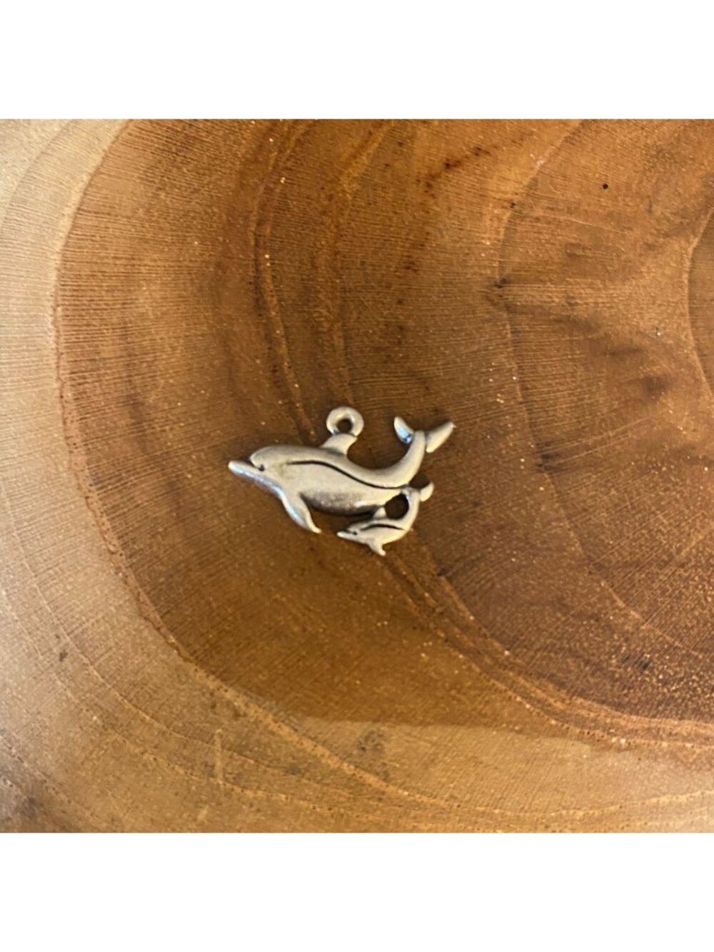 James Avery Mother and Baby Dolphin Charm, Sterling Silver
